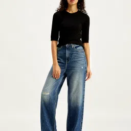 levi's Women's Blue Loose Fit High Rise Jeans-picture-26