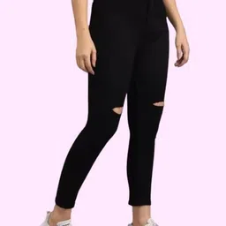 Mevan Women Regular Fit Mid-Rise Mildly Distressed Stretchable Jeans image 3