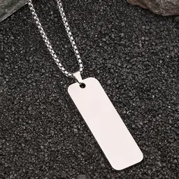 French Accent Silver-Plated Slate Pendant & Chain-image-26