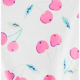 Carter's Cherry Tie Front Jersey Top - White Pink image 2