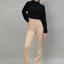 Fashion Gaiia Women High Neck Crop Pullover image 1