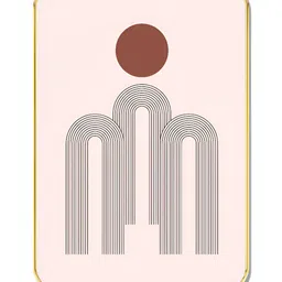 Livin'luxe Off White & Black Modern Minimalist Line Rectangle Wall Art image 2