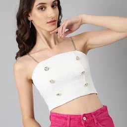 SHOWOFFFF Smocked Crop Top-picture-28