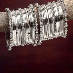 T4 JEWELS Set Of 40 Oxidised Beaded Bangles-picture-19
