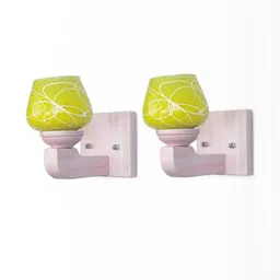 Somil Premium Designer Glass Wall / Night Lamp Elegant & Stylish Dcor Accent for Modern Interiors, color- Yellow, White, Size- 19.5 X 24.5 X 18 CM-image-17