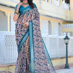 Mitera Printed Zari Saree-image-76