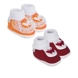 NESKA MODA 0 To 6 Months Combo Pack of 2 Pair Newborn Baby Girls Soft Cotton Cute Butterfly Booties-picture-50
