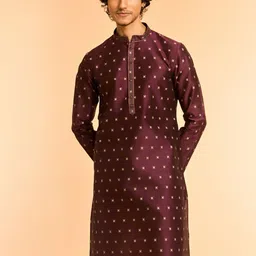Diwas by Manyavar Men Woven Design Mandarin Collar Kurta-image-77