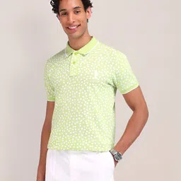U.S. Polo Assn. Men Brand Logo Printed Polo Collar Slim Fit T-shirt image 1