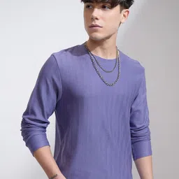 HIGHLANDER Men Self Design Round Neck Cotton Relaxed Fit T-shirt-picture-56