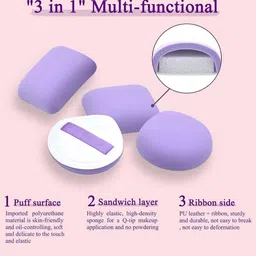 FEELHIGH Set Of 3 Round Beauty Sponge With Case image 3