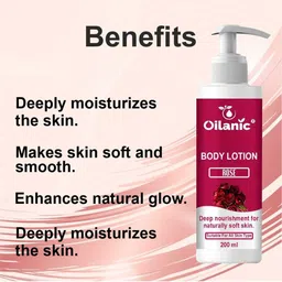 Oilanic Set Of 3 Rose Body Lotion For Deep Nourishment - 200 ml Each image 3