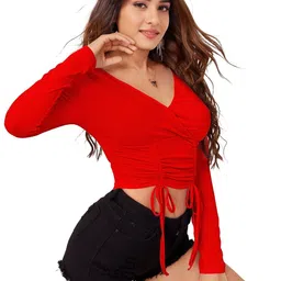 Fashion2wear Crepe Wrap Crop Top-picture-20