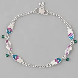 VOJ Silver-Plated Artificial Beads Anklet image 2