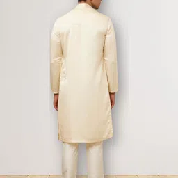 DEVOILER Men Ethnic Motifs Printed White Romance Kurta image 3