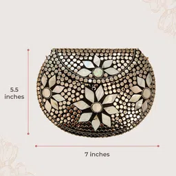 MAATIR DESIGNS Embellished Half Moon Clutch image 3
