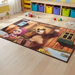 Athom Living Brown Cartoon Characters Anti-Skid Nylon Carpet-picture-32