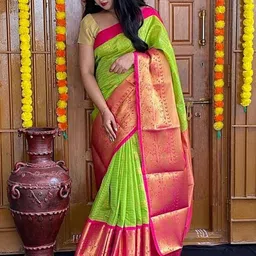 AMRUTKALA SAREES Ethnic Motifs Woven Design Zari Banarasi Saree-picture-25