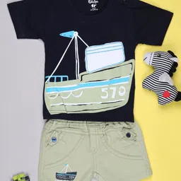 V-Mart Boys Graphic Printed Pure Cotton T-shirt With Shorts-picture-22