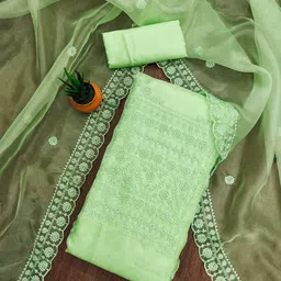 Panzora Embroidered Organza Unstitched Dress Material-picture-35