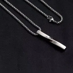 MEENAZ Silver-Plated Geometric Pendants with Chains image 3