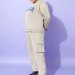 SASSAFRAS Curve Printed Round-Neck Sweatshirt With Trousers Co-Ords Set image 5