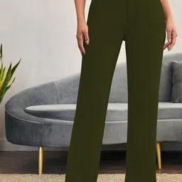 KERI PERRY Women Relaxed Straight Leg High-Rise Trousers-image-98