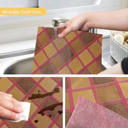 Kuber Industries Pink 2 Pieces Printed Water Resistant Shelf Liner Organisers image 3