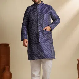 SOJANYA PLUS Men Embroidered Regular Kurta with Pyjamas-picture-23
