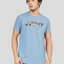 Greylongg Graphic Printed Round Neck Short Sleeves Regular Fit Casual T-Shirt image 3