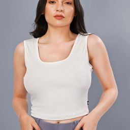 Plus Size Women Ribbed Fitted Crop Top-picture-16