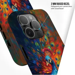 PEEPERLY Women Peacock Fire Graphic Printed Impact Resistant iPhone 13 Pro Back Case image 4