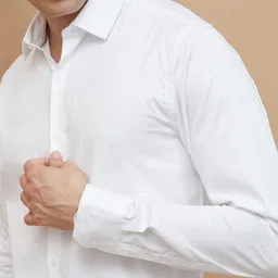CODE by Lifestyle Men Spread Collar Solid Cotton Formal Shirt image 2