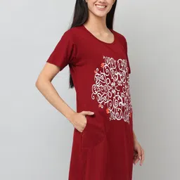 DDASPRATION Women Abstract Printed Round Neck Cotton Oversized T-shirt image 2