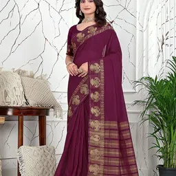 Pionex Ethnic Motifs Art Silk Handloom Banarasi Saree image 5