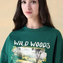 Flying Machine Women Graphic Printed Sweatshirt image 5