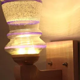 1ST TIME Blue & White Printed Glass Cylinder Shaped Wall Lamp-image-18