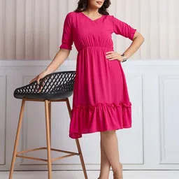 CLOTHING CLOSET Puff Sleeve Fit & Flare Dress-picture-17
