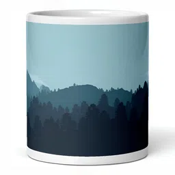 Mr UVD White & Blue Graphic Printed Ceramic Matte Mug 350 ml image 2