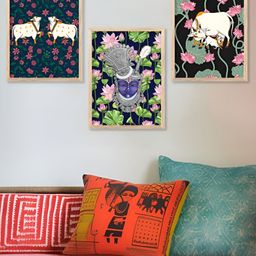 Kotart Brown & White 3 Pieces Religious Printed Wooden Wall Arts-picture-45