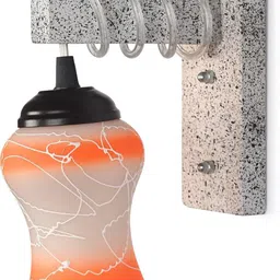 1ST TIME Orange & Orange Textured Wood Contemporary Abstract Shaped Shaped Wall Lamp-picture-20