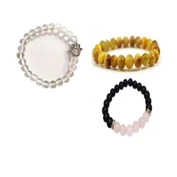 Divine souvenirs Unisex Set of 3 Artificial Beaded Elasticated Bracelet image 1