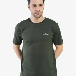 AgAtelier Men Solid Round Neck Cotton T-shirt image 1