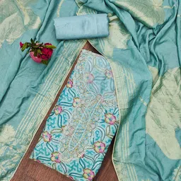 MANVAA Embellished Organza Unstitched Dress Material-picture-42