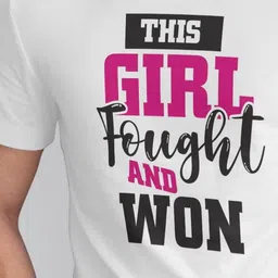 Seekbuylove Men Bio Finish This Girl Fought And Won Round Neck Pure Cotton T-shirt image 2