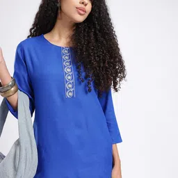 Anouk Rustic Floral Embroidered Kurti-image-55