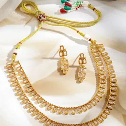 Rubans Gold-Plated Kundan Stone-Studded Jewellery Set image 5