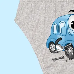 NUSYL Boys Pack Of 3 Printed Pure Cotton Briefs NUBCBRFPO3.0108 image 5