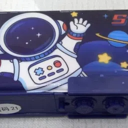 radhey preet Astronaut, Universe Print Multi Compartment Button Operated Password Protected Compass Box For Kids, Price For 1Pc | RP696 Art Plastic Pencil Box image 4