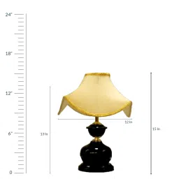 tu casa Beige Fabric Shade Table Lamp with Black Base image 4